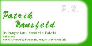 patrik mansfeld business card